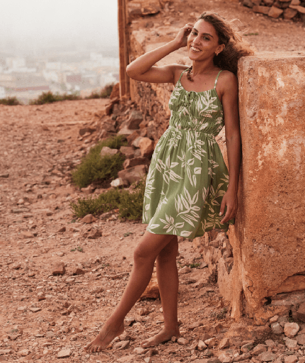 [ERJWD03813GLD6L] LA VIDA MINI (L, GLD6-OIL GREEN LEAVIN)