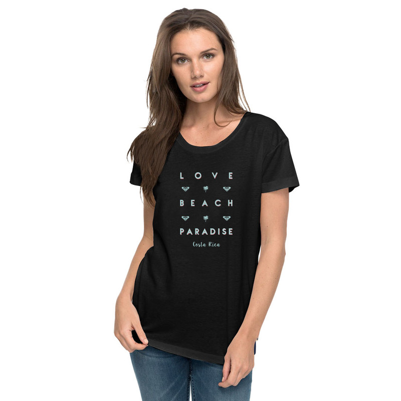 CAMISA MUJER LOVE BEACH PARADISE TEE LITE BLACK