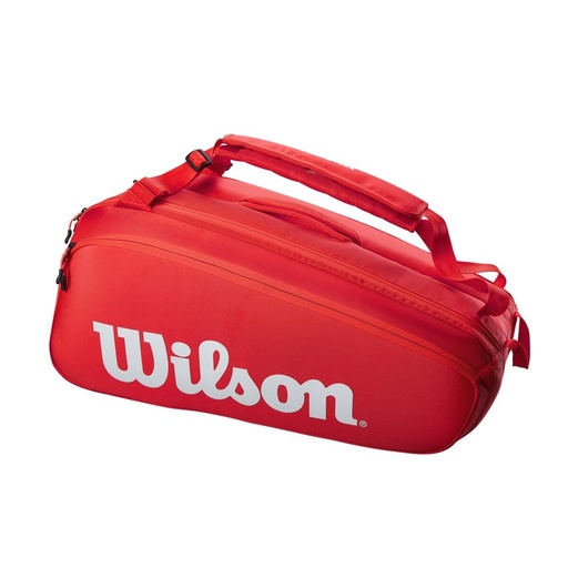 [WR8010501001] BOLSO DE TENIS WILSON SUPER TOUR 9 PK ROJO
